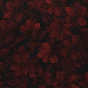 Midnight Garden - Packed Floral Red by RJR