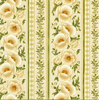 Robert Kaufman Gilded Blooms Poppy Border Stripe Ivory/Gold Metallic