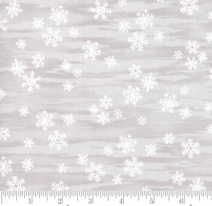 Forest Frost Glitter Favorites Metallic Snowflakes Cloud/Grey by Moda
