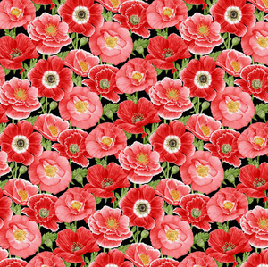 Poppy Meadows Large Poppies by Henry Glass Fabrics|Royal Motif Fabrics