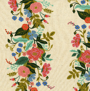 Canvas Fabric - Cotton + Steel - English Garden - Floral Vines Cream