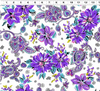 Cassandra Main Floral Dark Purple Fabric by Clothworks Designer Fabric