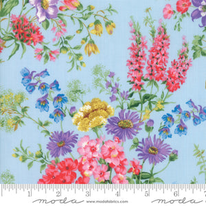 Moda Fabrics - Wildflowers IX Bluebell - Floral Bouquet Light Blue