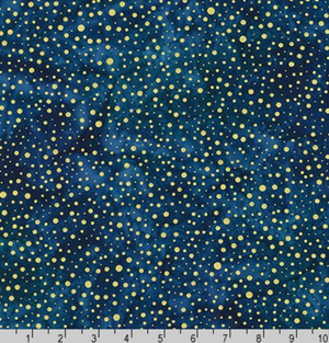 Artisan Batiks Sparkle Gold Dots on Navy by Robert Kaufman