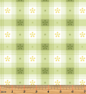 Simply Chic Toile Check Green 3818-40 by Benartex | Designer Fabrics