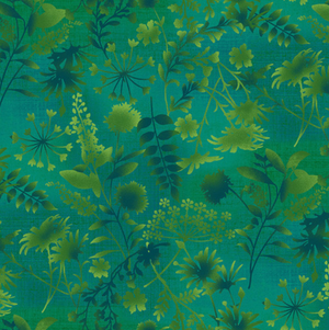 Studio E Fabrics - Feather and Flora - Wildflower Toss Green