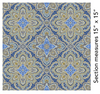 Blue Symphony - Symphony Medallion Cobalt 7789M-55 by Benartex