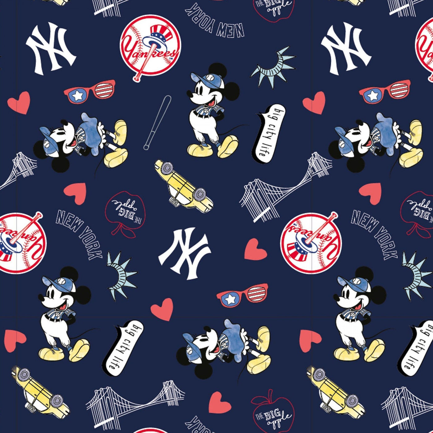 Cotton Fabric - Sports Fabric - MLB Baseball New York Yankees 2020