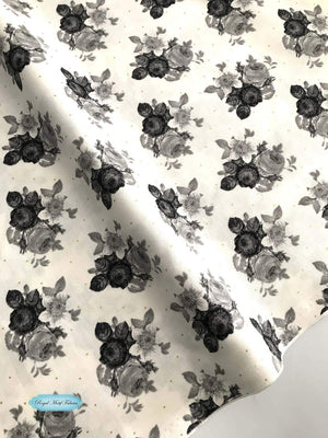 In Bloom - Botanical Cream with Sparkle dots Yardage