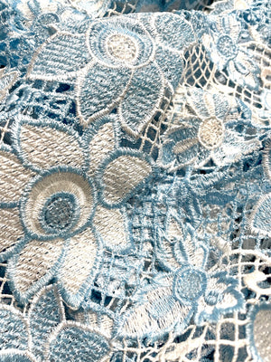 Embroidered Lace Fabric Embellished with Sequins | Designer Fabrics