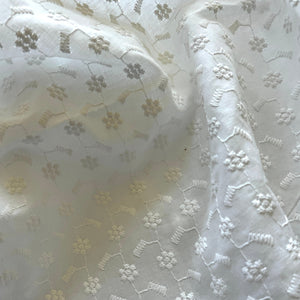 Hakoba Cotton Embroidered Fabric Florals