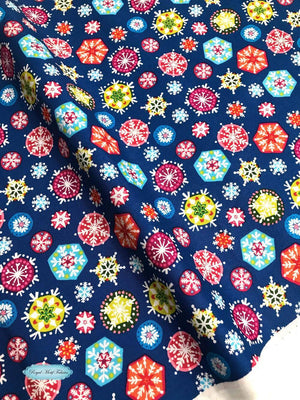 Fat Quarter - Andover Fabrics - Joyeux - Snowflakes Dark Blue