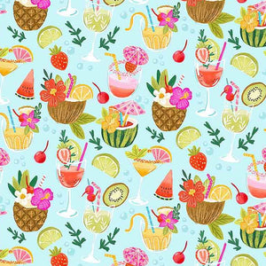 Forever Summer - Tropical Cocktail Drinks Fabric