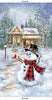 Snowy Day - Snowman and Cottage In The Snow Panel