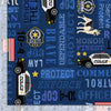 Everyday Heroes - Police Words fabric by Timeless Treasures