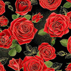 Gilded Rose - Red Metallic Roses Medium