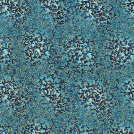 Persis - Vines Blue Yardage – Royal Motif Fabrics