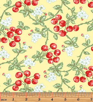 Garden Party Wild Cherries Butter by Eleanor Burns - Benartex 10162-03