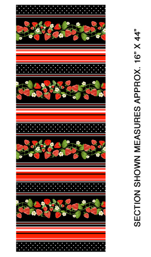 Strawberry Fields Forever - Strawberry Stripe Black by Kanvas Studio