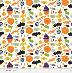 Hocus Pocus - Tossed Halloween-themed treats Cream by Riley Blake C9490-CREAM