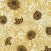Country Harvest Packed Cream Sunflowers Metallic by Timeless Treasures
