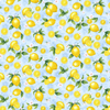 Splash of Lemons - Small Etched Lemons on Blue