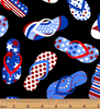 Celebration Flip Flops - Red, White & True by Kanvas Studio for Benartex
