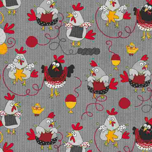 Knit One Purl Two - Knitting Chickens by Timeless Treasures