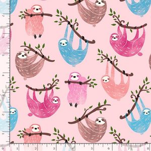 Take It Slow - All Over Sloths by Timeless Treasures | Novelty Fabrics