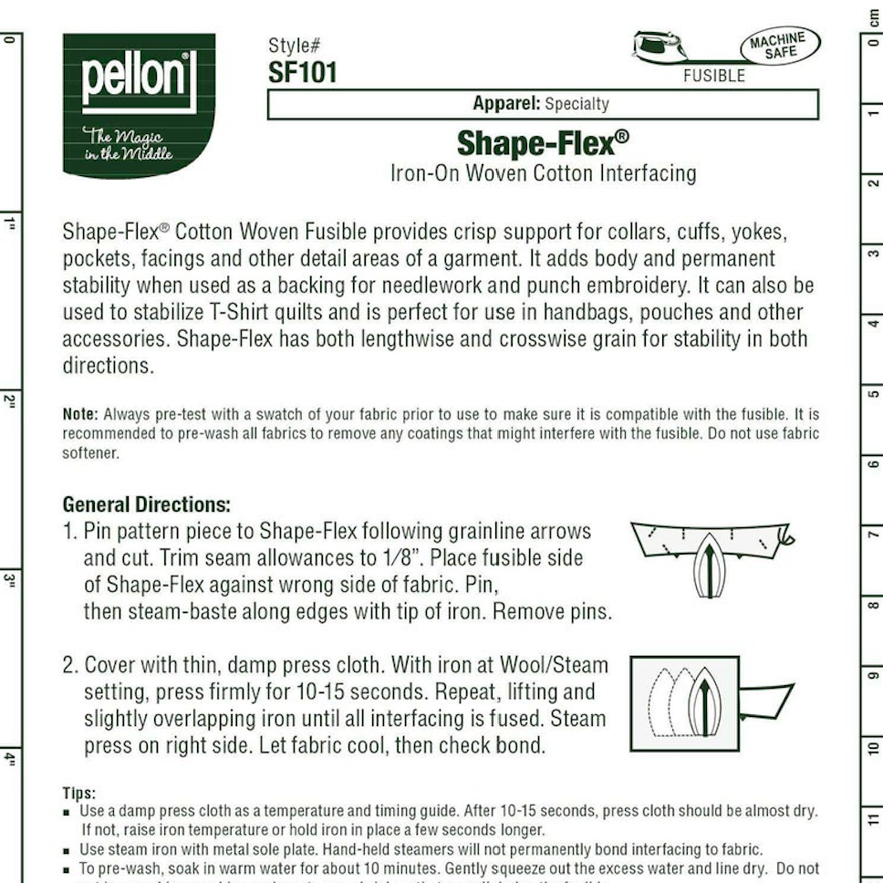 Pellon Shape-Flex Woven Fusible Interfacing-White 19/20X25yd