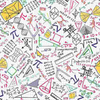 Math & Science - Colorful Math Doodles on Grid fabric by Timeless Treasures