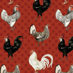 Free Range Fresh - Large Chickens Red by Wilmington Prints