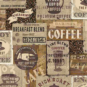 Rise And Grind - Packed Coffee Signs by Timeless Treasures