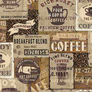 Rise And Grind - Packed Coffee Signs by Timeless Treasures 