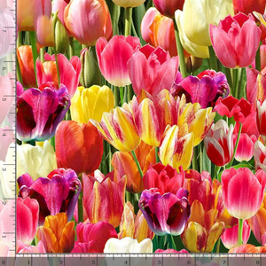 Timeless Treasures Flower Farm Packed Tulips 