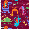 Dino World - Dino Dudes Burgundy by Michael Miller | Royal Motif Fabrics