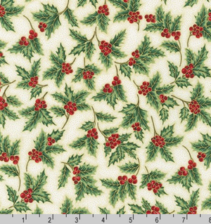 Holiday Flourish 13 - Holiday Holly by Robert Kaufman SRKM-19258-223 