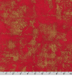 Winter's Grandeur 8 - Holiday Texture Blender Red and Gold Metallic by Robert Kaufman
