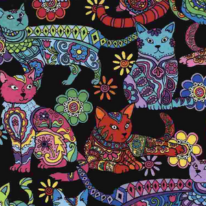 Timeless Treasures - Crazy for Cats - Cat Coloring 