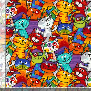 Crazy For Cats - Stacked Cats Fabric