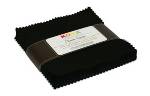 Kona Cotton Solids Black Charm Pack by Robert Kaufman | CHS-124-42