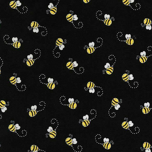 You Are My Sunshine - Bees on Black fabric