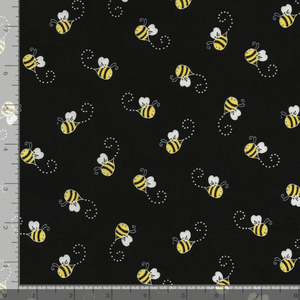 You Are My Sunshine - Bees on Black fabric