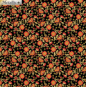 Radiance - Radiant Mini Blossoms Black by Kanvas Studio for Benartex 9746M-12