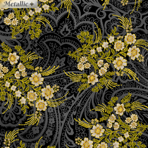 Radiance - Radiant Bouquets Black by Kanvas Studio for Benartex 9744M-12