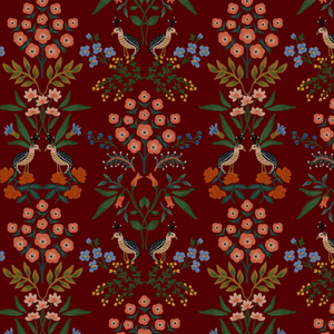 Meadow - Luxembourg Burgundy Fabric by Rifle Paper Co. for Cotton + Steel