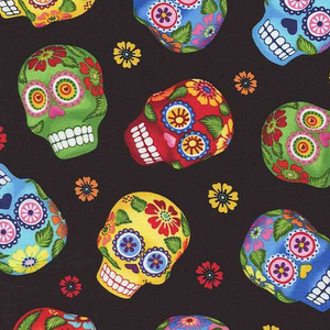 Sugar Skulls - Skulls by Timeless Treasures | Novelty Fabrics 