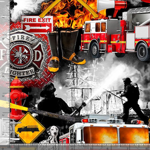 Fire & Rescue - Firefighter Patchwork by Timeless Treasures
