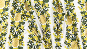 Primavera Pineapple Stripe Cream Metallic Fabric by Cotton + Steel