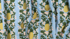 Primavera Pineapple Stripe Periwinkle Metallic Fabric by Cotton + Steel